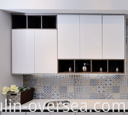 wooden apartment economical invisible handle kitchen cabinet